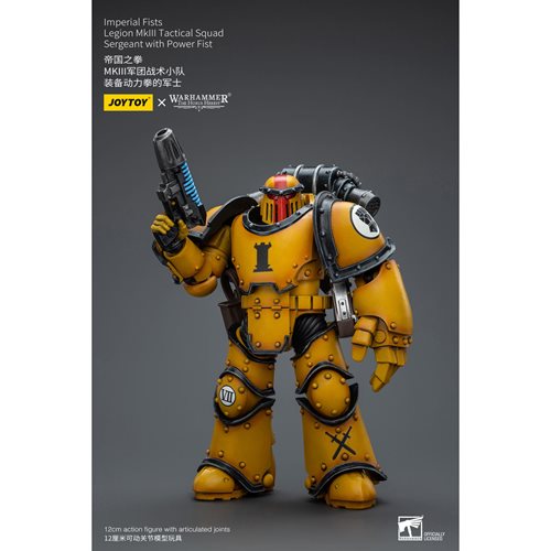 Joy Toy Warhammer 40,000 Imperial Fists Legion MkIII Tactical Squad Sergeant with Power Fist 1:18 Sc