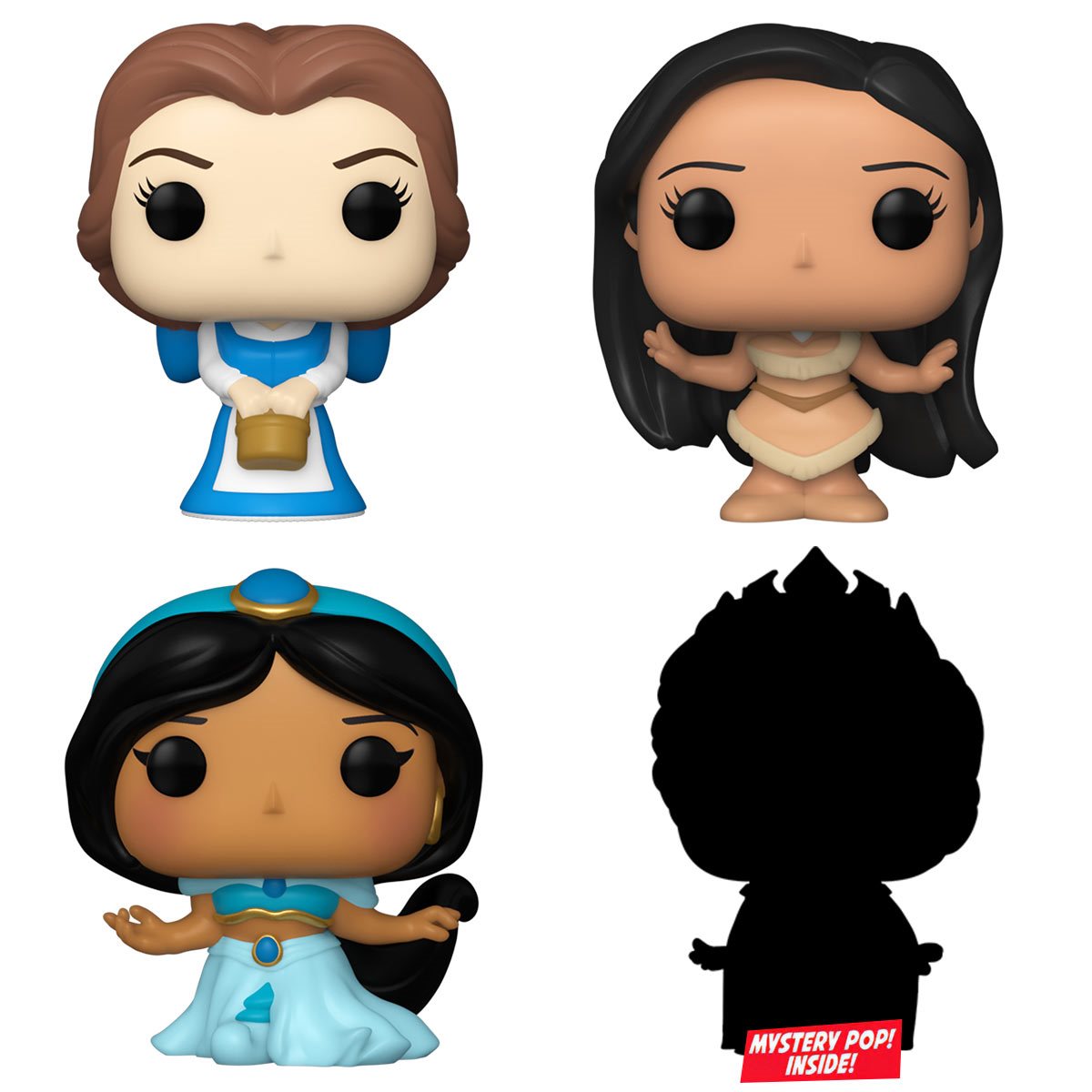 Funko Bitty Pop! Disney Princess Mini Collectible Toys 4-Pack - Peasant  Belle, Pocahontas, Jasmine & Mystery Chase Figure (Styles May Vary)