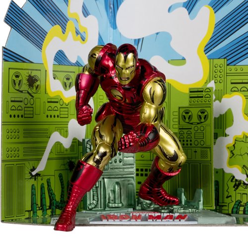 Marvel Wave 1 Iron Man The Invincible Iron Man #126 1:10 Scale Posed Figure with Scene