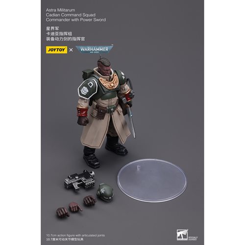 Joy Toy Warhammer 40,000 Astra Militarium Cadian Command Squad Commander with Power Sword 1:18 Scale