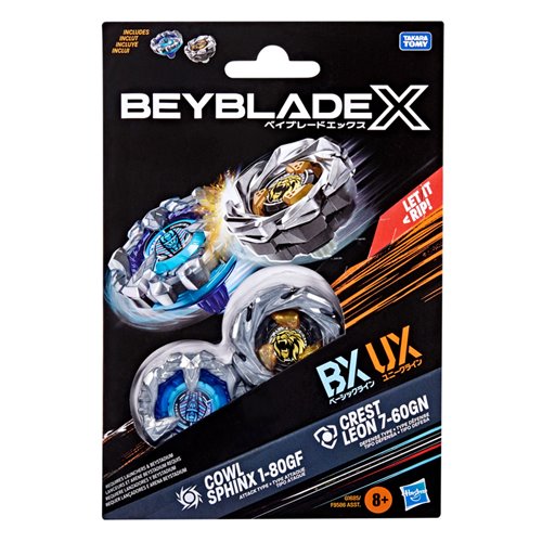 Beyblade X Cowl Sphinx 1-80GF BX & Crest Leon 7-60GN UX Dual Pack Set