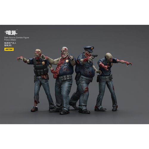 Joy Toy Dark Source Zombie Police 1:25 Scale Action Figure 4-Pack