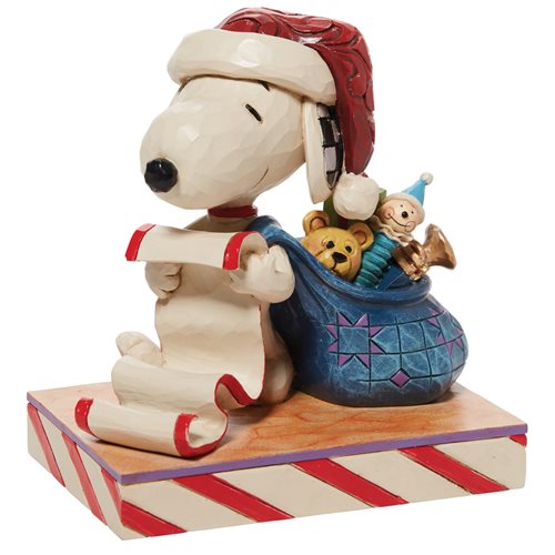Peanuts Santa Snoopy with List and Bag Checking It Twice by Jim Shore Statue