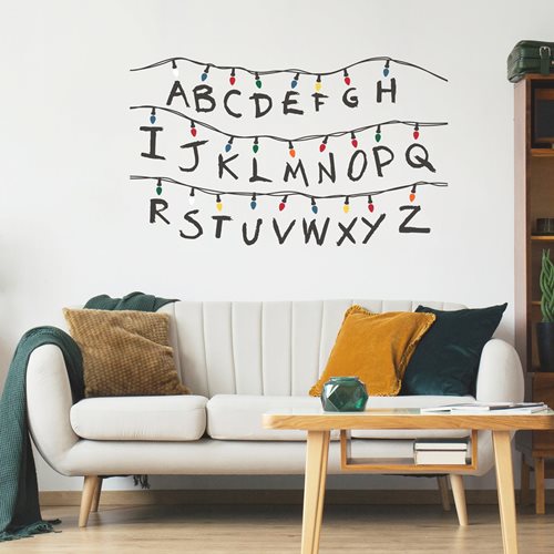 Stranger Things Christmas Light Peel and Stick Giant Wall Decals with Alphabet