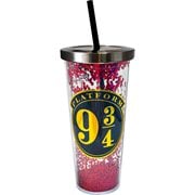 Harry Potter Platform 9-3/4 Glitter 20 oz. Acrylic Cup with Straw