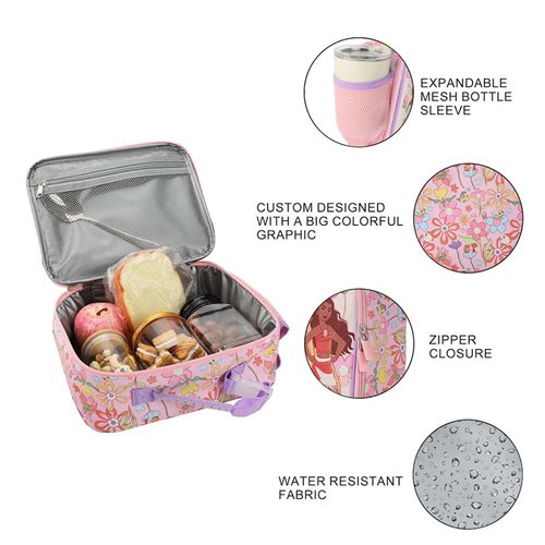 Disney Princesses All Over Print Floral Insulated Lunch Tote