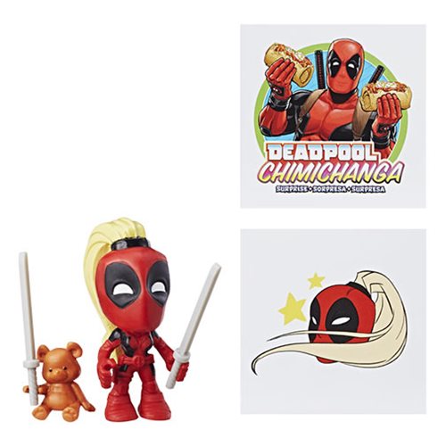 Deadpool Chimichanga Surprise Series 1 Red With Blue Skateboard & Umbrella 