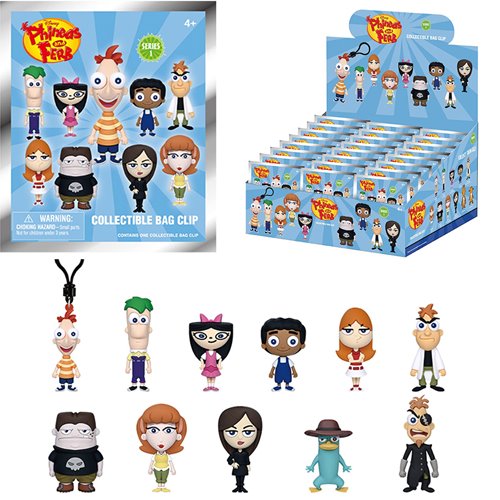 Phineas and Ferb 3D Foam Bag Clip Random 6-Pack