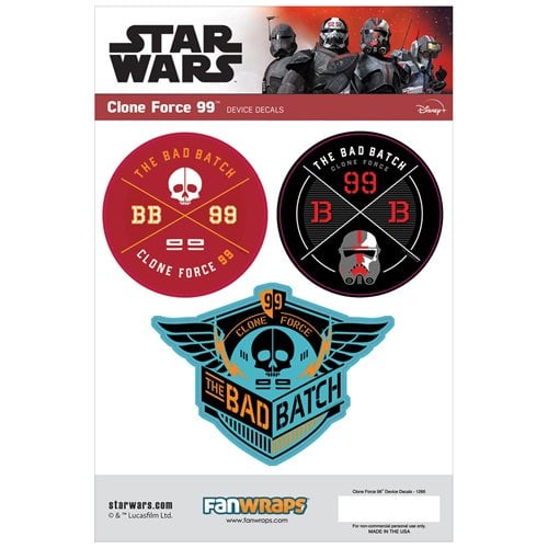 Star Wars: The Bad Batch Clone Force 99 Device Decals