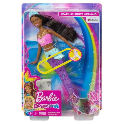 Barbie Dreamtopia Sparkle Lights Mermaid Doll with Brunette Hair