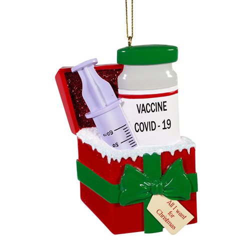Covid-19 Vaccine Gift Box 4-Inch Resin Ornament