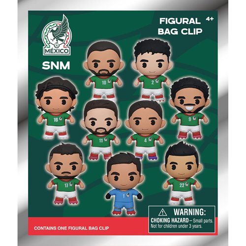 Mexico Soccer Men's National Team 3D Foam Bag Clip Random 6-Pack