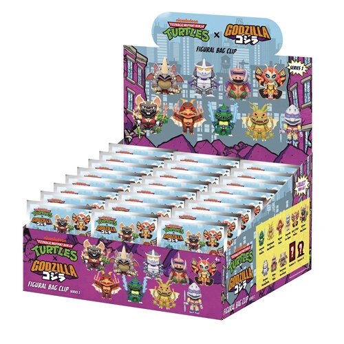 Teenage Mutant Ninja Turtles x Godzilla 3D Foam Bag Clip Display Case of 24
