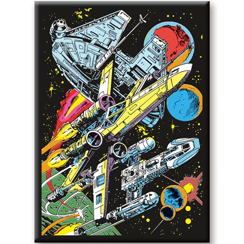 Star Wars Ships Retro Poster Flat Magnet