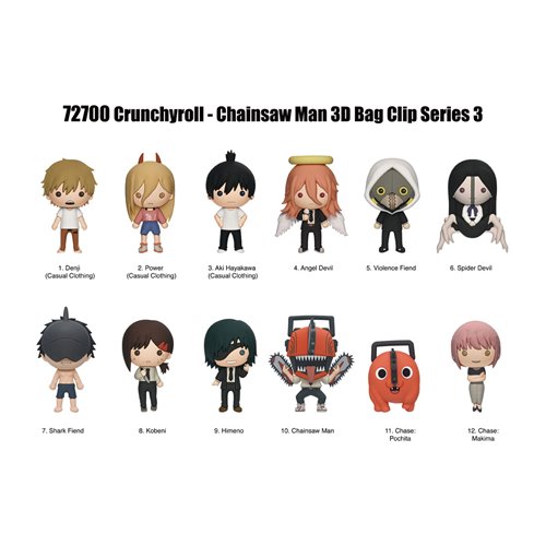 Chainsaw Man Series 3 3D Foam Bag Clip Random 6-Pack