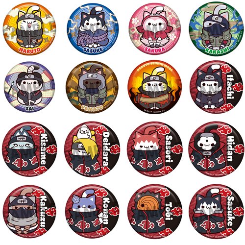 Naruto: Shippuden Nyaruto! Metal Badge Collection 2 Mega Cat Project Pin Case of 16