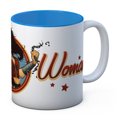 DC Universe Bombshells Wonder Woman Chain White-Blue Ceramic Mug