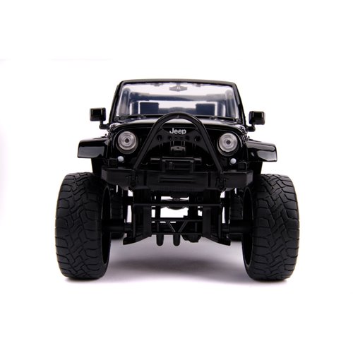 Just Trucks 2007 Jeep Wrangler Black and Pink Camo 1:24 Scale Die-Cast Metal Vehicle with Tire Rack