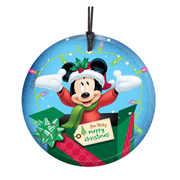 Mickey Mouse Christmas Hanging StarFire Glass Print