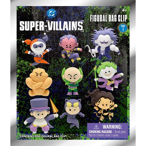 DC Comics Villains 3D Foam Bag Clip Display Case of 24