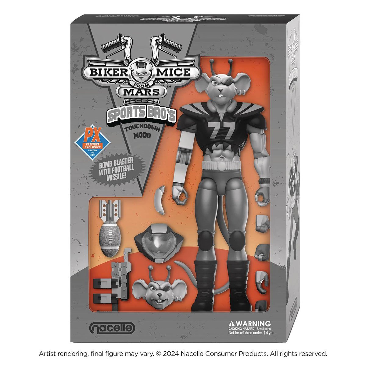 Biker Mice from Mars Sports Bros Touchdown Modo Black and White