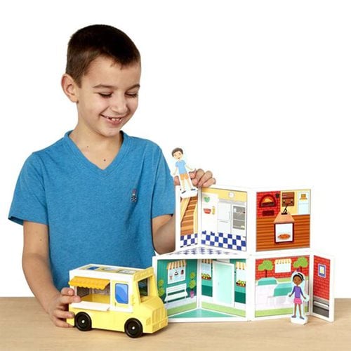 Magnetivity Pizza and Ice Cream Shop Magnetic Building Play Set