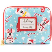 Disney Snowman Mickey and Minnie Mouse Zip-Around Wallet