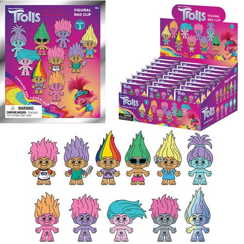 Trolls Good Luck Trolls 3D Foam Bag Clip Random 6-Pack