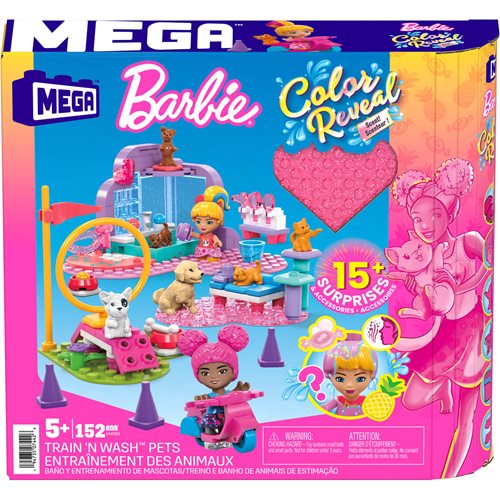 Barbie Mega Construx Color Reveal Train'n Wash Pets