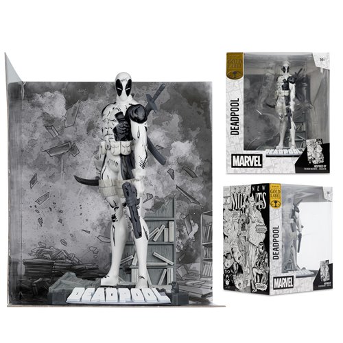 Marvel Deadpool The New Mutants #98 Line Art 1:10 Scale Posed Figure with Scene - Gold Label Exclusi
