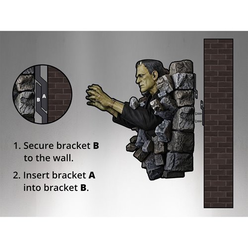 Frankenstein 1:1 Scale Life-Size Wall Sculpture Mount