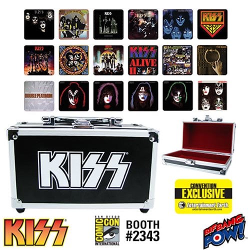 KISS Album Cover Coaster Set in Miniature Guitar Case - Convention Exclusive