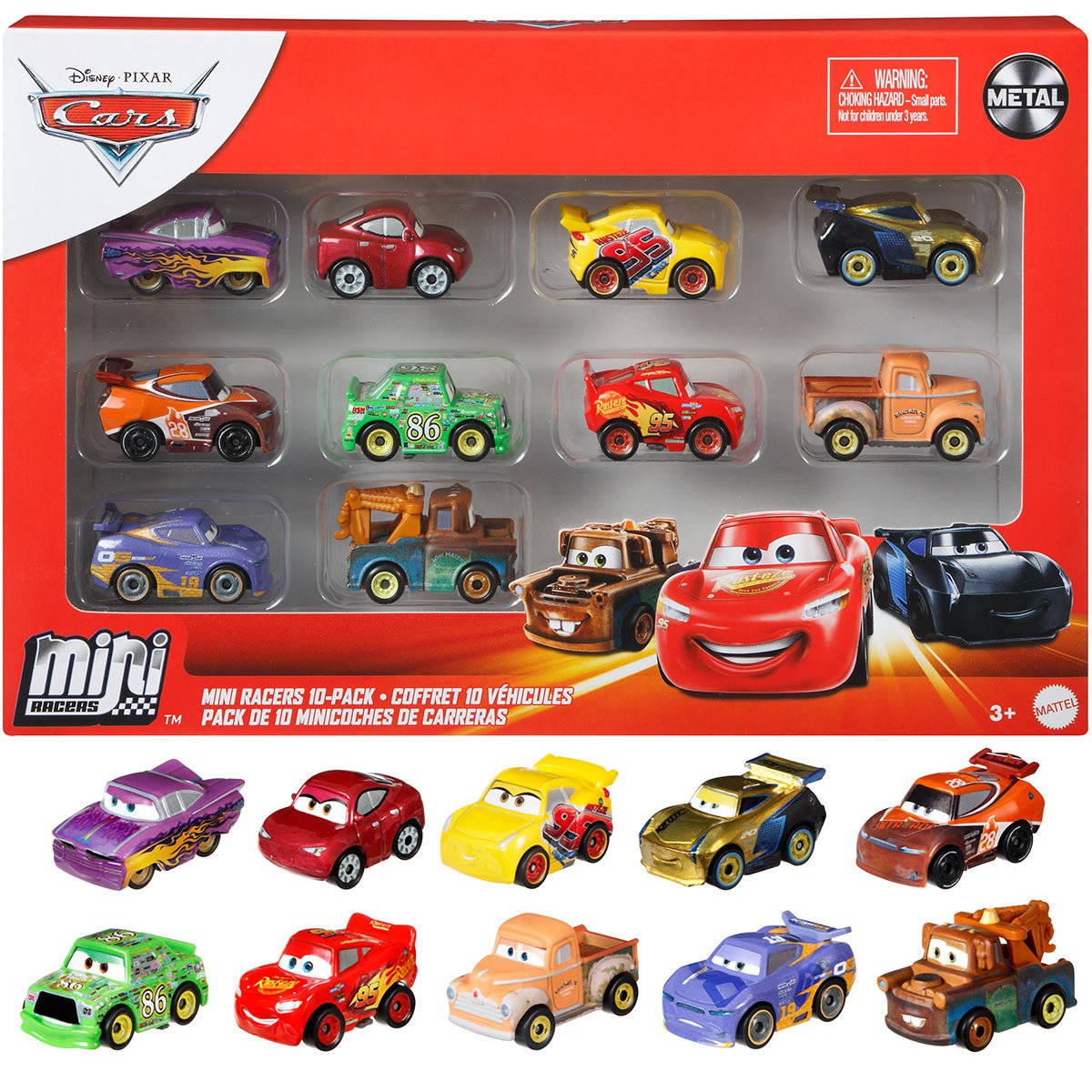 cálmese joyería Verdulero Cars Die-Cast Mini Racers 10-Pack Case of 6