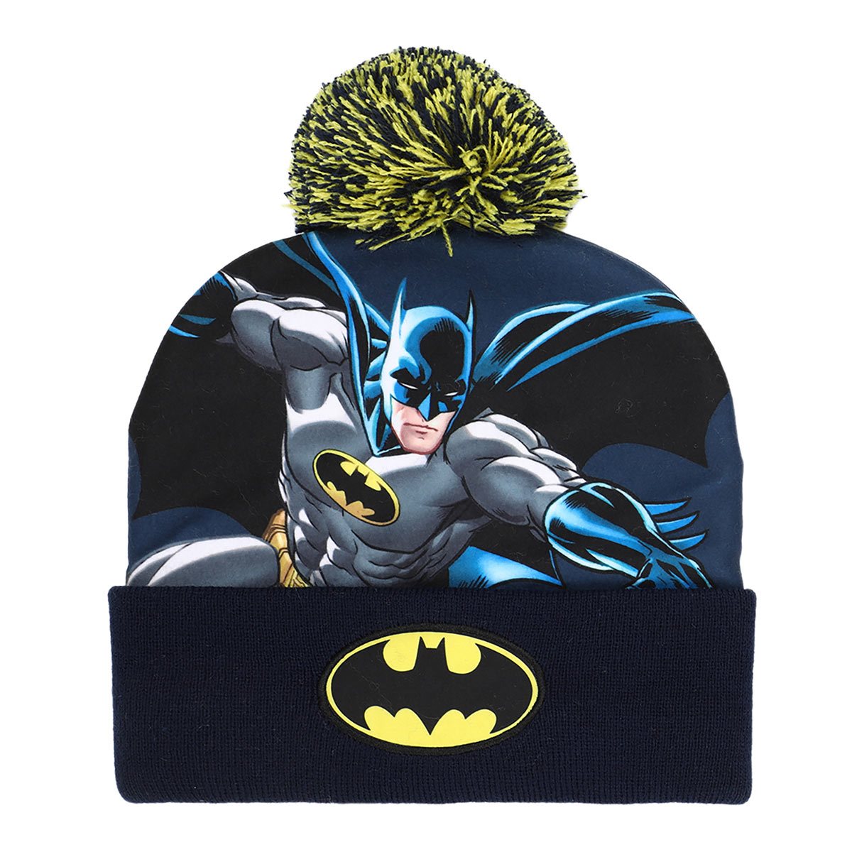 DC Comics Batman Youth Beanie - Black Knit Hat With Emblem