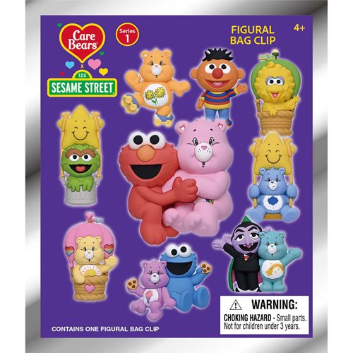 Care Bears x Sesame Street 3D Foam Bag Clip Display Case of 24