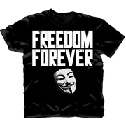 V for Vendetta Freedom Forever Black T-Shirt