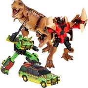 Jurassic Park Transformers Mash-Up Tyrannocon Rex and Autobot JP93 Set, Not Mint