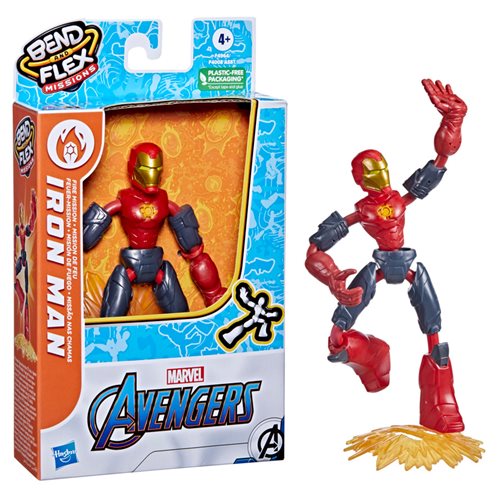 Avengers Bend and Flex Missions Iron Man Fire Mission Action Figure
