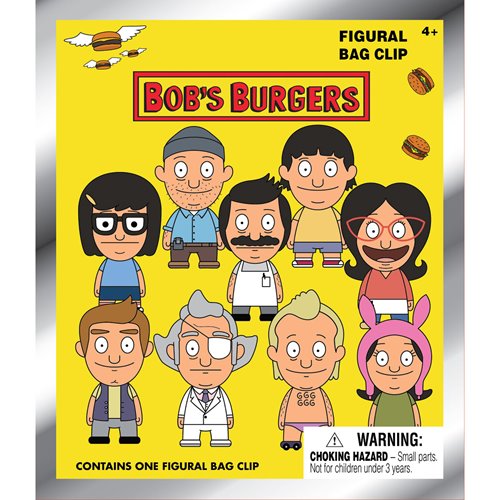 Bobs Burgers 3D Foam Bag Clip Random 6-Pack