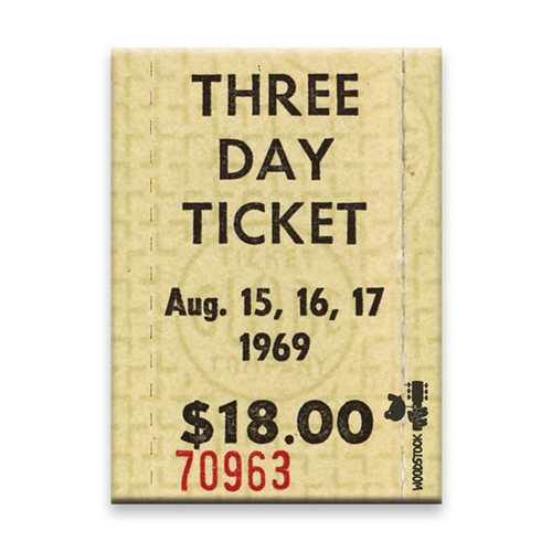 Woodstock Ticket Flat Magnet