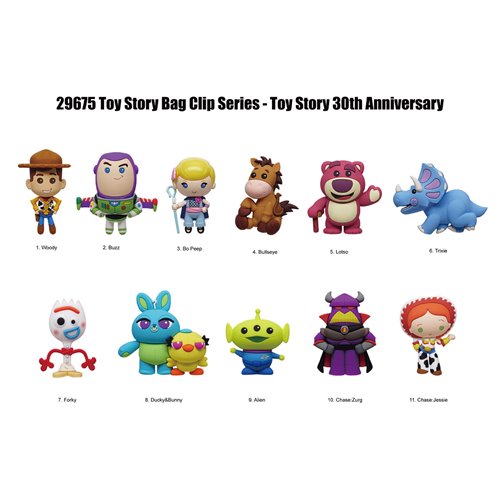 Toy Story 30th Anniversary 3D Foam Bag Clip Random 6-Pack