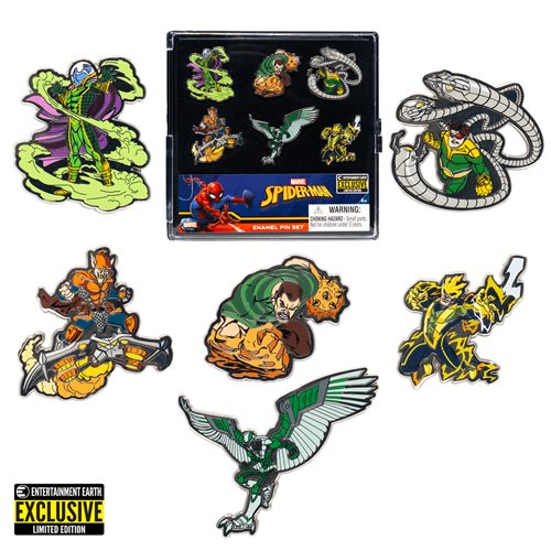 Jurassic Park, Spider-Man Sinister Six, and Mulan Bundle of 3 Pin Sets - Entertainment Earth Exclusi