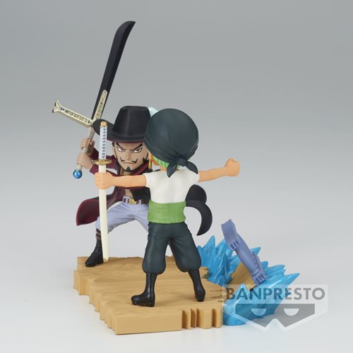One Piece Roronoa Zoro vs Dracule Mihawk World Collectable Figure Log Stories Mini-Figure