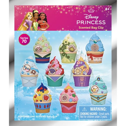 Disney Princesses Cupcakes Series 70 Scented 3D Foam Bag Clip Display Case of 24