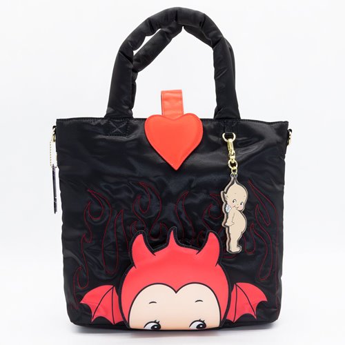 Kewpie Devil Puffy Tote Bag with Angel Acrylic Charm