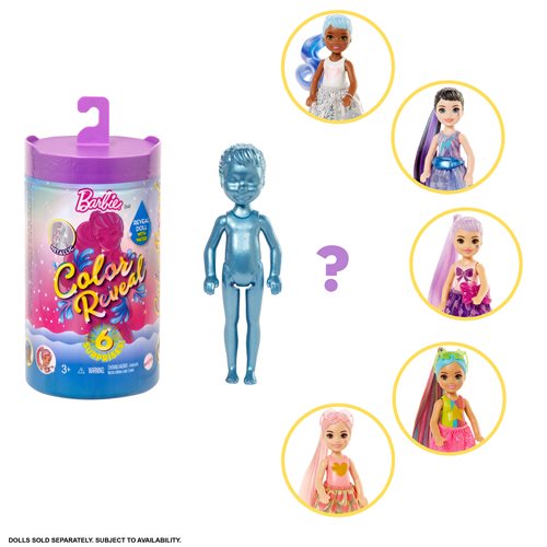 Barbie Color Reveal Chelsea Metallic Doll Random Set of 3