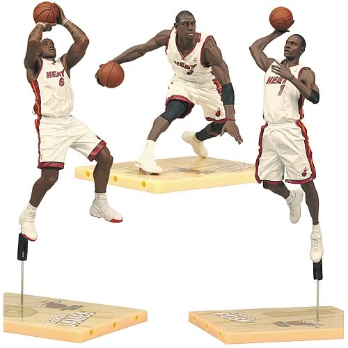 NBA Miami Heat James, Wade and Bosh Action Figure 3-Pack