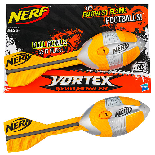 Brand New NERF Vortex AERO HOWLER Flying Football ORANGE Yellow & Black 