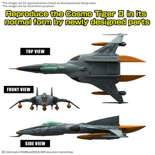 Be Forever Yamato: Rebel 3199 Type 1 Space Fighter Attack Craft Cosmo Tiger II Mecha Collection DX M