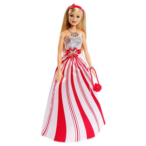 Barbie Candy Cane Holiday Caucasian Doll - Entertainment Earth